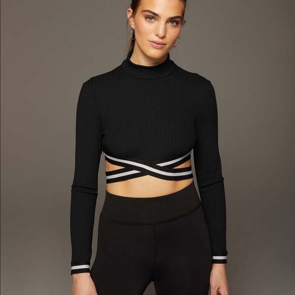 MICHI Cutout Crop Top APEX RIBBED LONG SLEEVE - Picture 4 of 15
